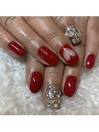 バレンタインネイル