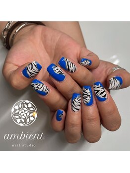 ネイルスタジオ アンビエント 表町店(Nail Studio ambient)/ゼブラ柄ネイル