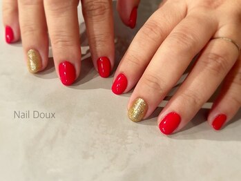 ネイル ドゥ 岡山駅前店(Nail Doux)/うる艶レッドネイル