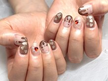 ハズグラスネイル(Haze Grass nail)/バレンタインネイル