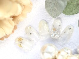 パールビジュー☆白グラデ☆雪