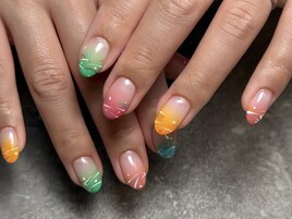 夏ネイル×ショートネイル