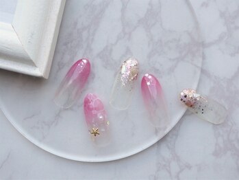 ネイル スパ ココプラス(Nail spa Cocoplus)/グラデーション水面ネイル