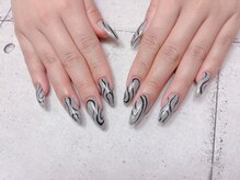 ネイル ビューティーマジック 葛西本店/ロングシルバーネイル