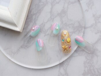 ネイル スパ ココプラス(Nail spa Cocoplus)/ユニコーンの夏ネイル