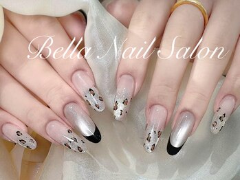 ベラーネイルサロン(Bella Nail Salon)/豹柄マグネット+フレンチ