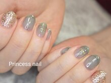 プリンセスネイル(Princess nail)/クリアグリーン×リボン8,500
