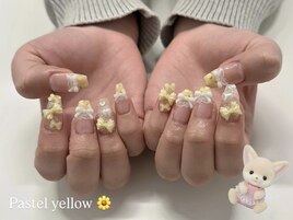 小花柄×リボンレースネイル♪