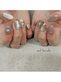 ネイルバーズ(nail birds)/マグネット×ミラーグラデ