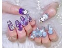 痛ネイル ラメ リボン