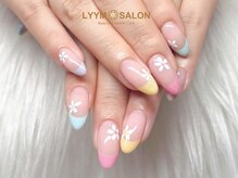 リームサロン 池袋店(LYYM SALON)/パステルフレンチ × 小花ネイル