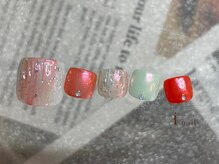 アイネイルズ 横浜EAST店(I-nails)/縦グラオーロラフットネイル