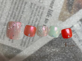 アイネイルズ 横浜EAST店(I-nails)/縦グラオーロラフットネイル