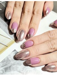 パープルミラーネイル