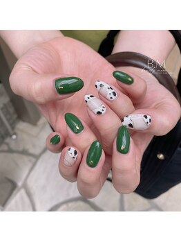 ビューティームーン(beauty moon)/モスグリーン×豹柄