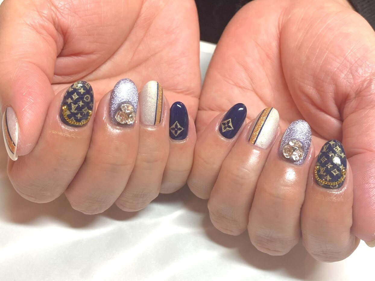 ☆ルイヴィトン風ネイル☆：PG009297105｜ネイルサロンブリス(nail