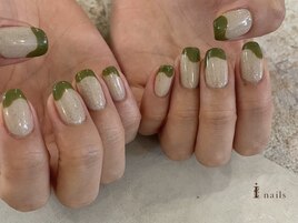 とろりんつぶつぶ抹茶ネイル