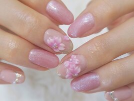 ジェルアート/桜3Dネイル