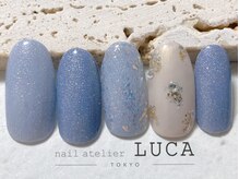 ネイルアトリエルカ(nail atelier LUCA)/W-452 ニュアンスビジューネイル