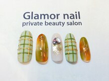 グラマーネイル(Glamor nail)/ニュアンス×チェック