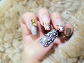 シュガーネイル(sugar nail)/ツイードネイル