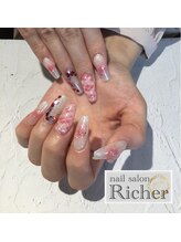 エスフィーネイルサロン リシェル(Esfy nailsalon Richer)/チェック＆ハートネイル