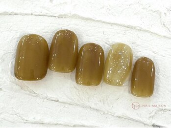ネイルメゾン 池袋店(NAIL MAISON)/オレンジブラウンラメ¥8050