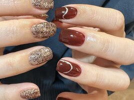 アシメシルバーラインネイル