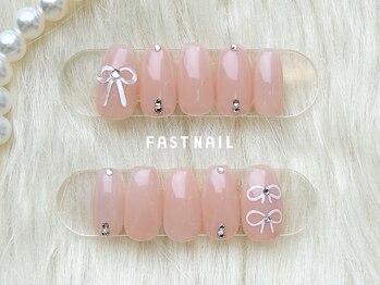 ぷっくりリボンネイル