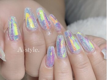 エースタイル(A-style.)の写真/深爪や形の悩みも解決★モチの良さや長さ出しで、指先まで洗練された大人女性の美しいフォルムを実現★