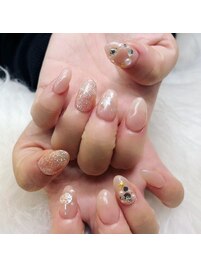 長さだしクリスマスネイル