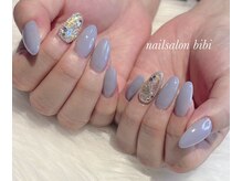 ネイルサロン ビビ(bibi)/淡いブルーネイル☆