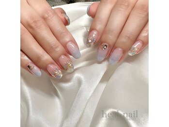 ヒールネイル(heal nail)/ラベンダー×shell×ストーン~