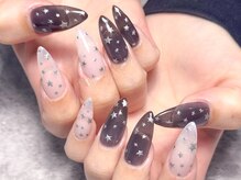 モルフォ 千駄ヶ谷(Morpho)/長さだし＆手描き星ネイル