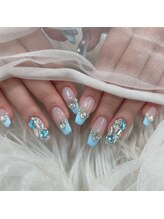 リンドネイル バイ モカ アンド ララ(Lind nail by moca and LaLa)/水色ネイル