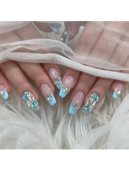 リンドネイル バイ モカ アンド ララ(Lind nail by moca and LaLa)/水色ネイル