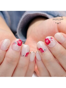 ピオニーネイル(peony nail)/椿
