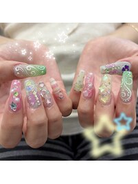 夏ネイル☆。.:＊・゜