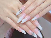 きらきらネイルサロン/ホワイトグラデーション