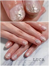 ネイルアトリエルカ(nail atelier LUCA)/W-450 ミラーフラワーネイル