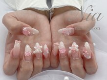 ニア ネイルサロン 大阪駅前第2ビル(Nia)/バラ×リボン