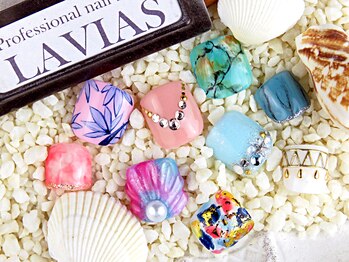 プロフェッショナル ネイルサロン ラヴィアス(LAVIAS)/【フット】ワンカラ＋アート２本