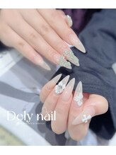 デリーネイル(Dely_nail)/3Dフラワー×キラキラネイル