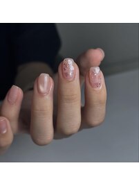 ハート埋め込みネイル