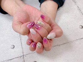 パープルグラデーションネイル