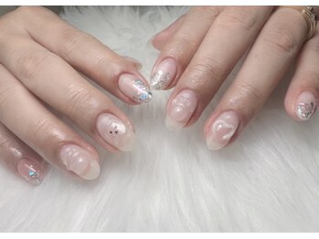 ビーネイル 新松戸(BE NAIL)/チップ長さ出し華やかデザイン
