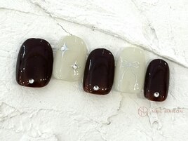 リボンクリームブラウン￥8050