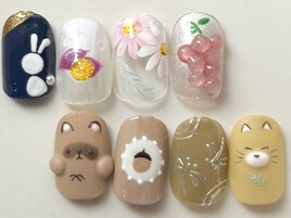 たぬき/キツネ/ウサギ/とんぼ