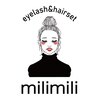 アイラッシュアンドヘアセット ミリミリ(milimili)ロゴ