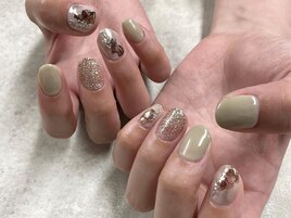 モスグリーンニュアンスネイル63